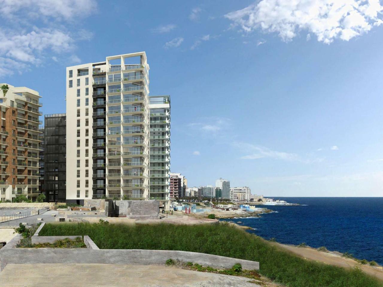 Seafront Apartment In Sliema With Pool, Upmarket Complex エクステリア 写真